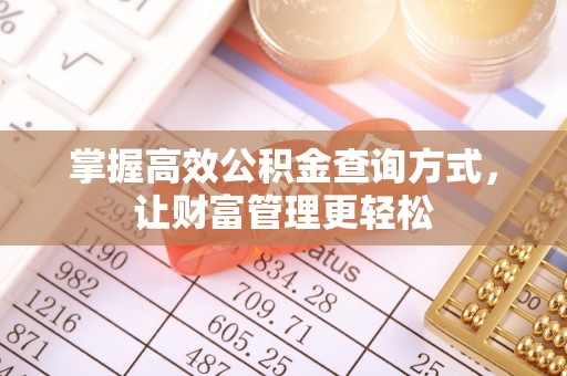 永春掌握高效公积金查询方式，让财富管理更轻松